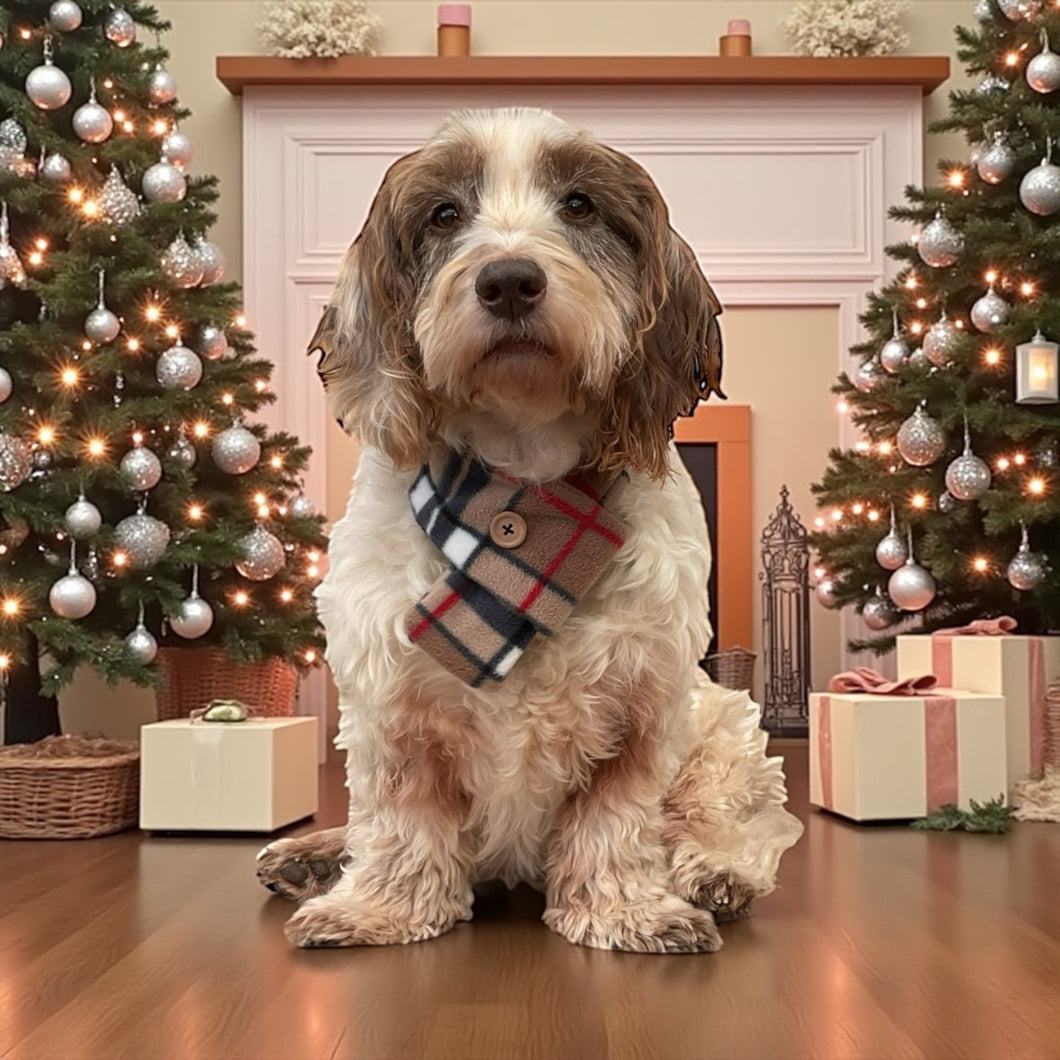 Christmas Beige Black Scarf