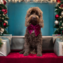 Load image into Gallery viewer, Christmas Velvet Sailor Bow Magenta