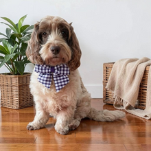 Load image into Gallery viewer, Purple  Gingham Sailor Bow