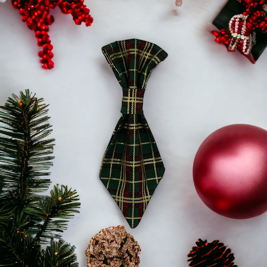 Christmas Green Check Tie