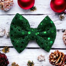 Load image into Gallery viewer, Green Sparkle Bow