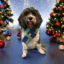Load image into Gallery viewer, Christmas Blue Green Tartan Scarf