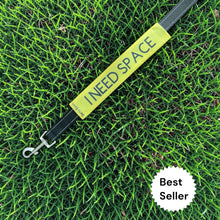 Load image into Gallery viewer, Bert's Bows Reactive Dog Lead Sleeve: "I Need Space" Warning Text.
