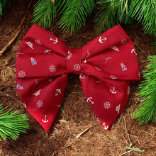 Load image into Gallery viewer, Red Nautical Sailor Bow