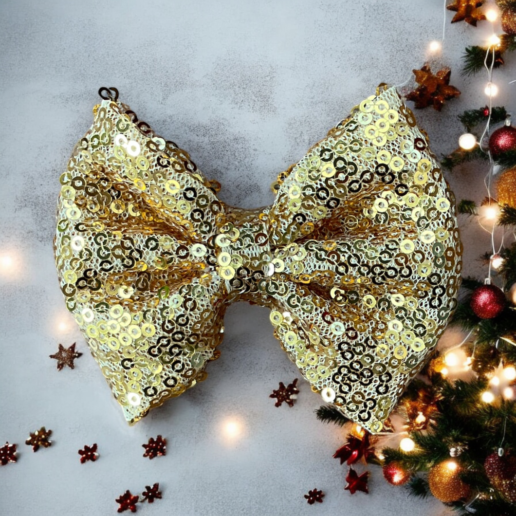 Christmas Sparkle Bow Gold