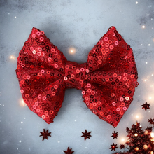 Load image into Gallery viewer, Christmas Sparkle Bow Red