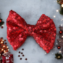 Load image into Gallery viewer, Christmas Sparkle Bow Red