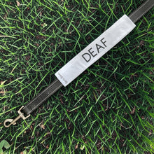 Load image into Gallery viewer, Bert's Bows Dog Lead Warning Sleeve: "Deaf" Text.