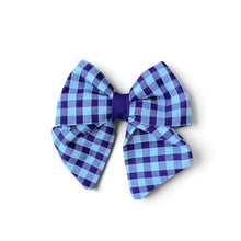 Load image into Gallery viewer, Purple  Gingham Sailor Bow