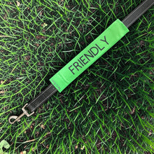 Load image into Gallery viewer, Bert's Bows Dog Lead Warning Sleeve: "Friendly" Text.