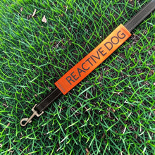 Load image into Gallery viewer, Bert's Bows Dog Lead Warning Sleeve: "Reactive Dog" Text.