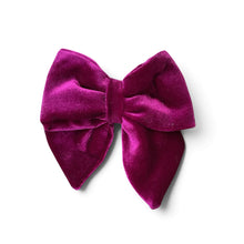 Load image into Gallery viewer, Velvet Sailor Bow Magenta