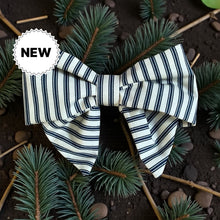 Load image into Gallery viewer, Navy Stripe Sailor Bow