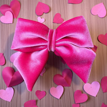 Load image into Gallery viewer, Velvet Sailor Bow Pink