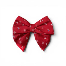 Load image into Gallery viewer, Red Nautical Sailor Bow