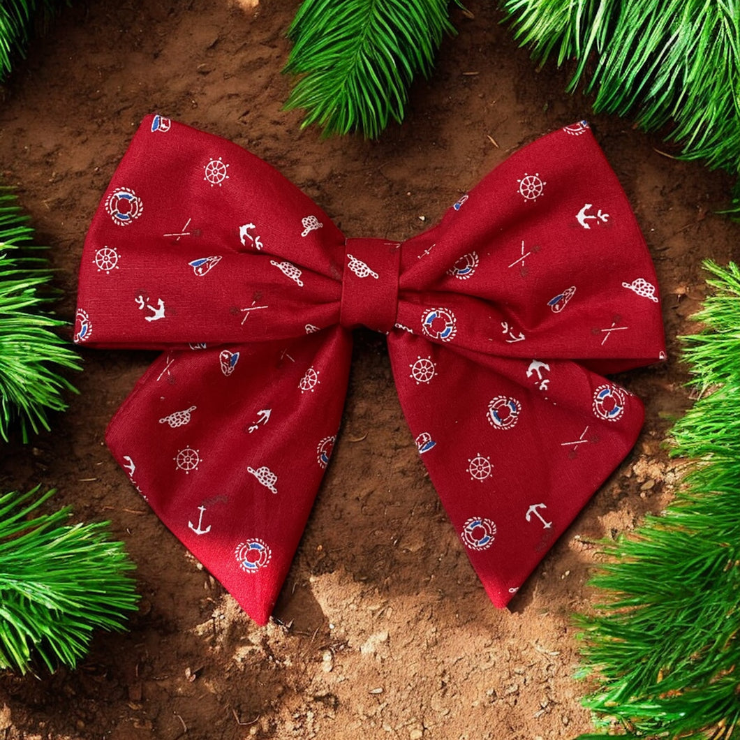 Red Nautical Sailor Bow