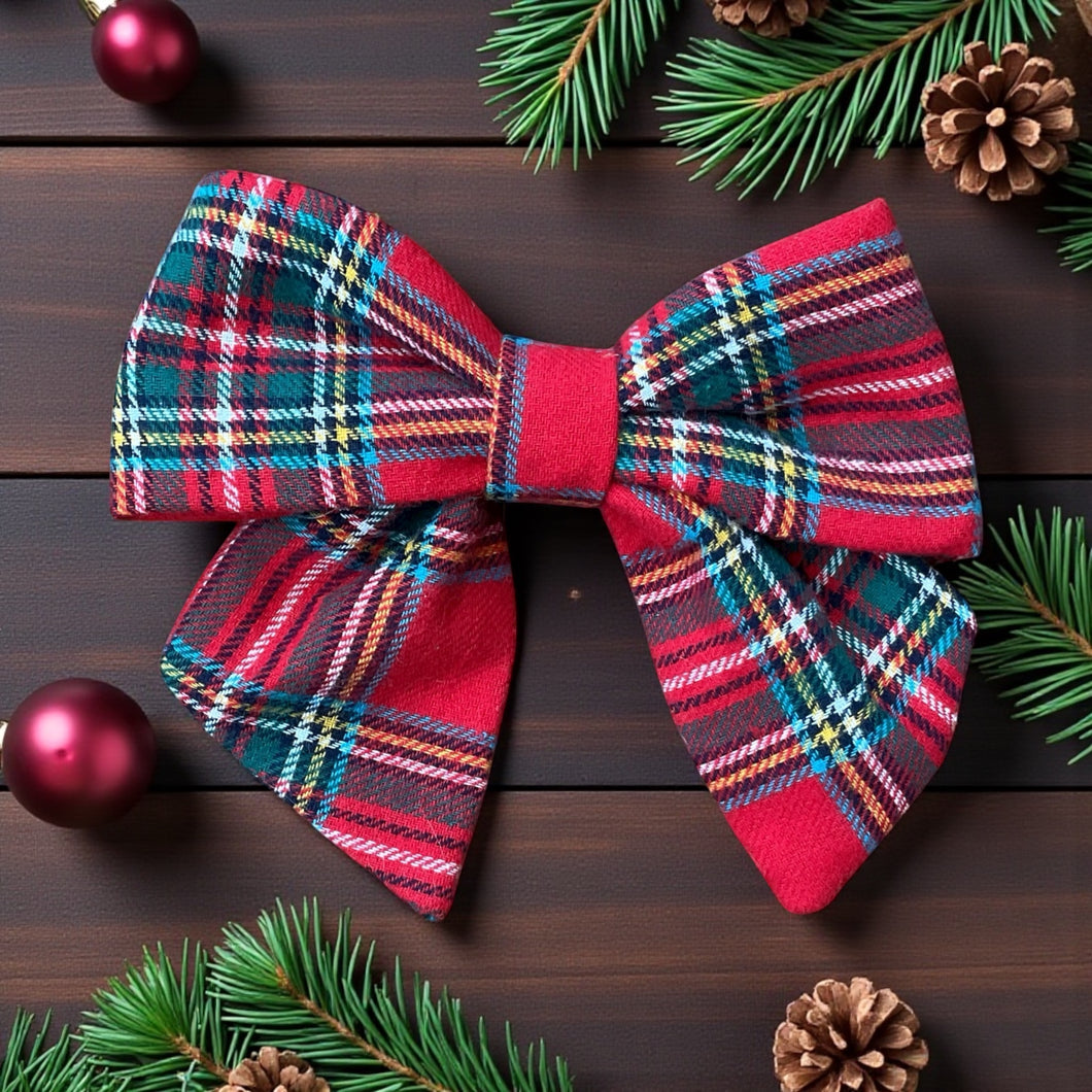 Christmas Tartan Sailor Bow