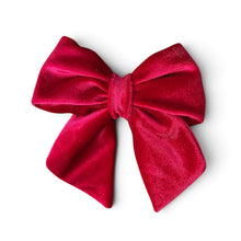 Load image into Gallery viewer, Velvet Sailor Bow Red