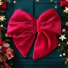 Load image into Gallery viewer, Christmas Velvet Sailor Bow