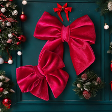 Load image into Gallery viewer, Christmas Velvet Sailor Bow