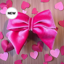 Load image into Gallery viewer, Velvet Sailor Bow Pink